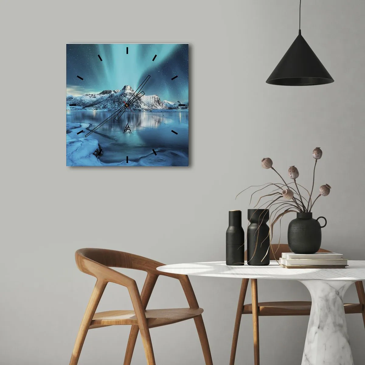 Wandklok - Klok - lichtnacht - 30x30 cm