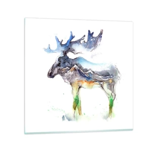 Schilderen op glas - De held van een winters verhaal - 40x40 cm