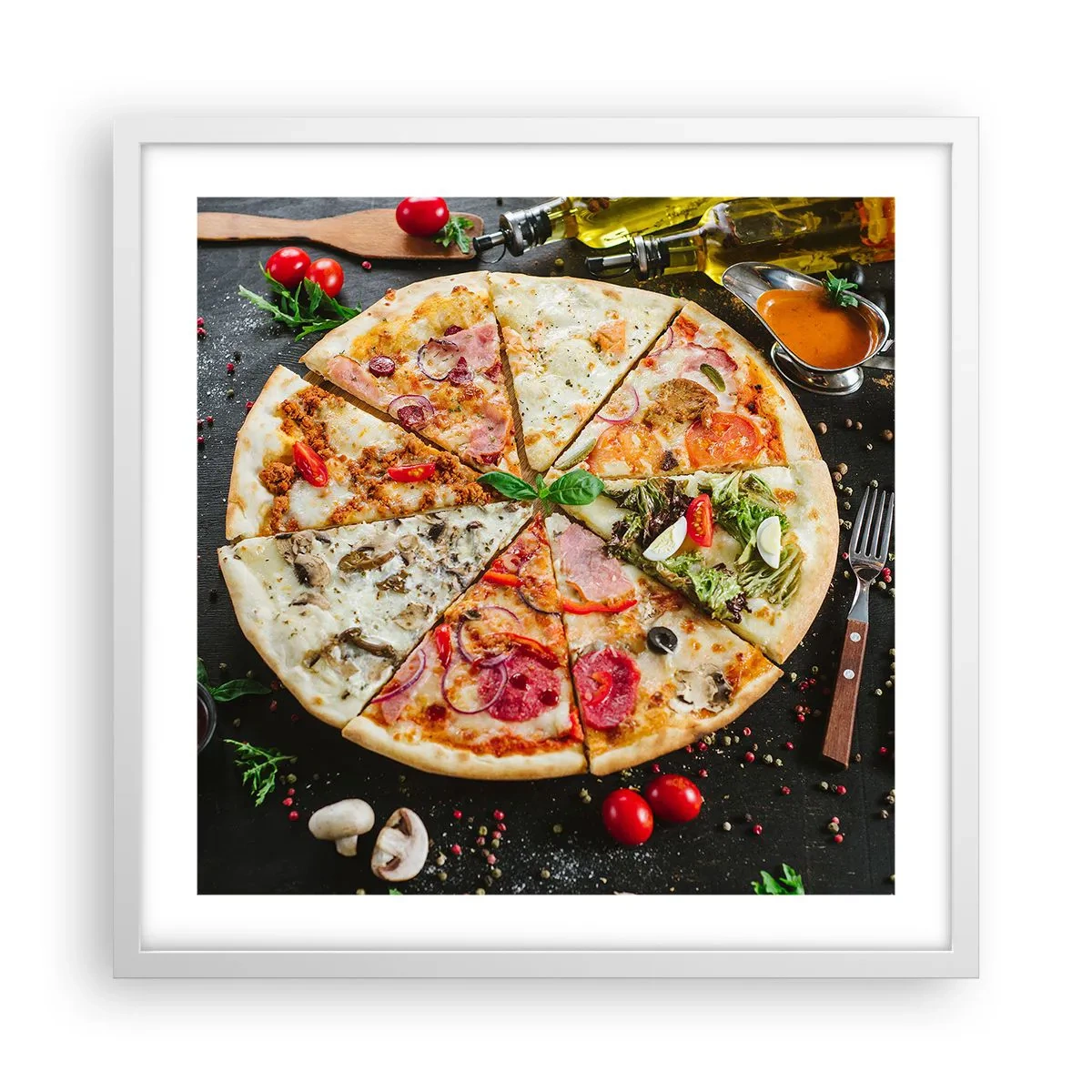 Poster in een witte lijst - Een scala aan smaken - 50x50 cm