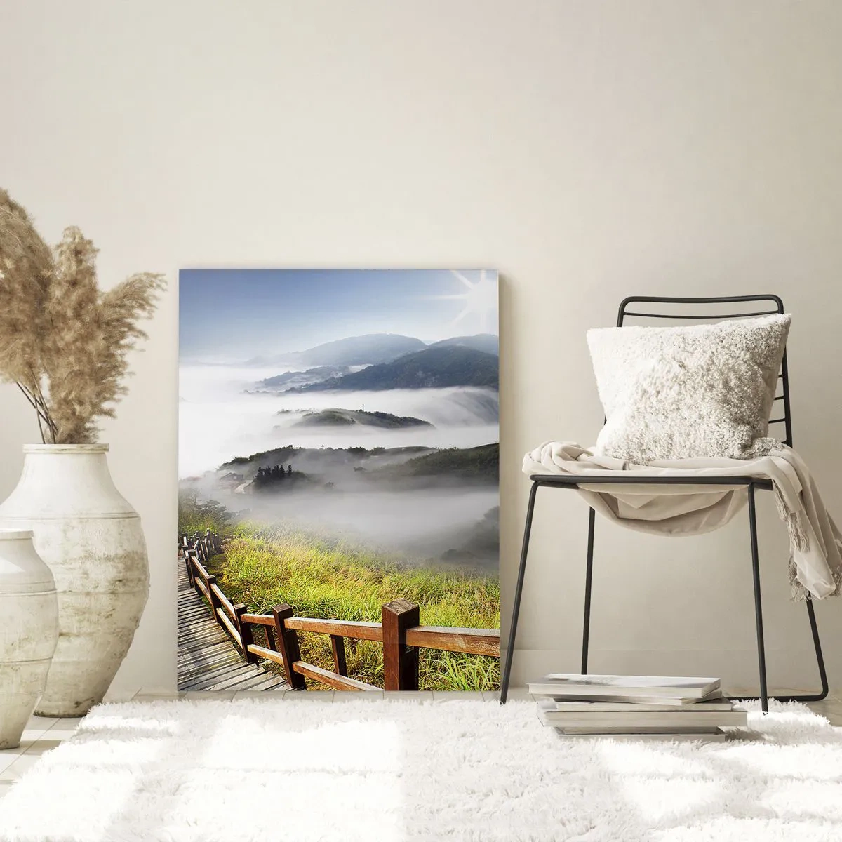 Schilderen op glas - Geweven van schittering en mist - 50x70 cm