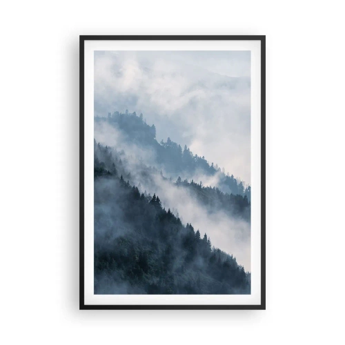 Poster in een zwarte lijst - Mystiek van de bergen - 61x91 cm