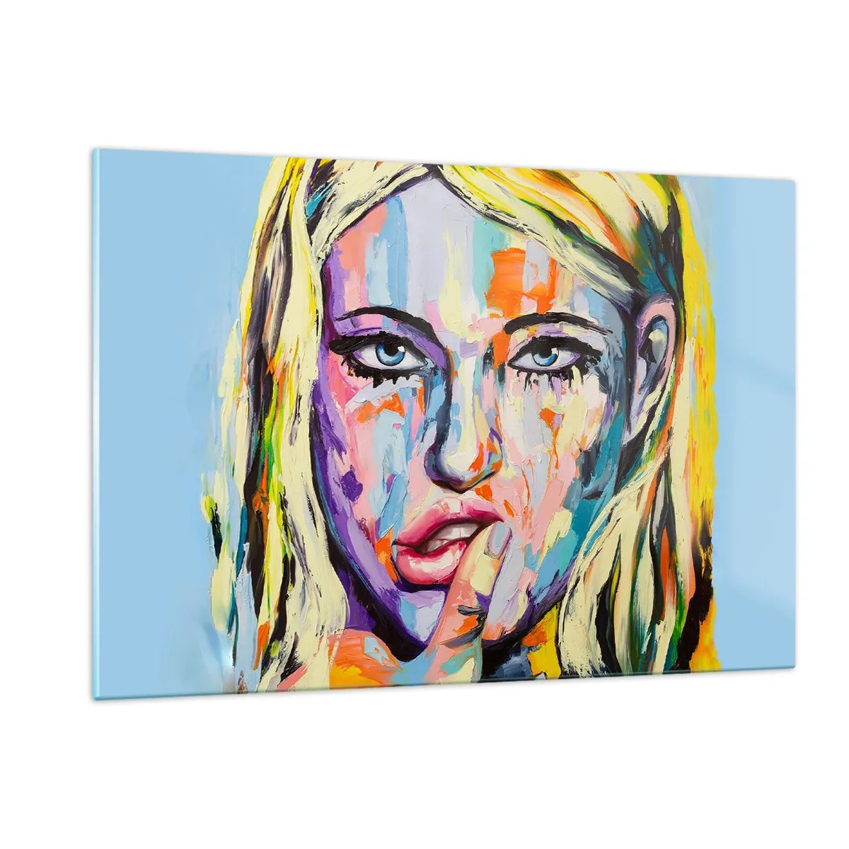 Schilderen op glas - Kijk haar recht in de ogen - 120x80 cm