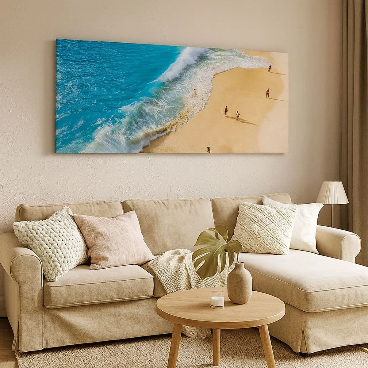 Schilderen op canvas - En dan de zon, het strand… - 100x40 cm