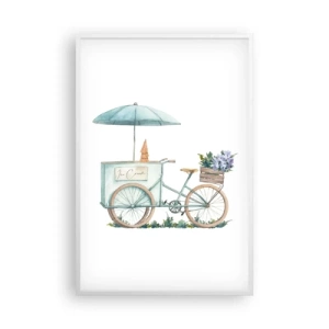Poster in een witte lijst - Zoete herinnering aan de zomer - 61x91 cm