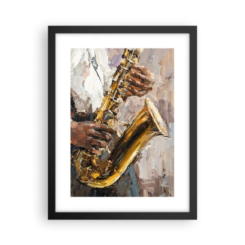 Poster in een zwarte lijst - Tijd om te solo te spelen - 30x40 cm