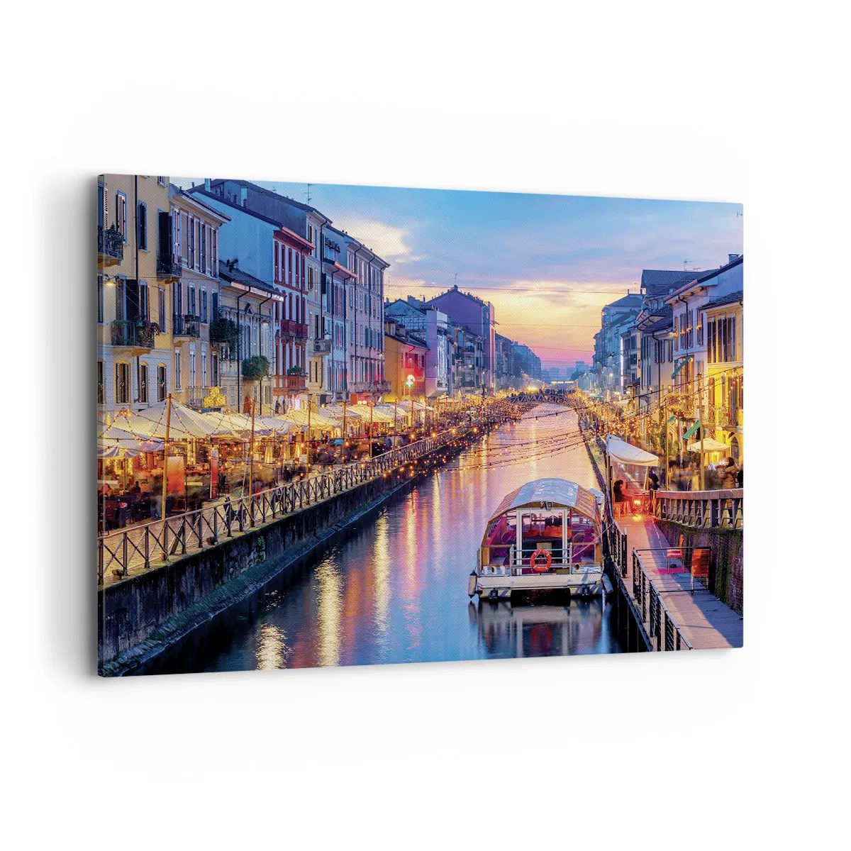 Schilderen op canvas - Een avond vol licht en plezier - 100x70 cm