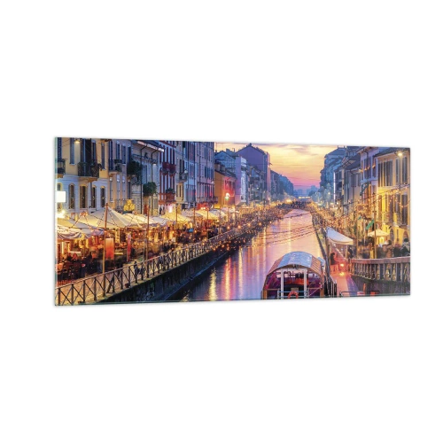 Schilderen op glas - Een avond vol licht en plezier - 100x40 cm
