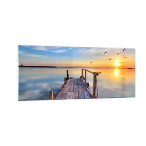 Schilderen op glas - Loop recht naar de zon - 100x40 cm