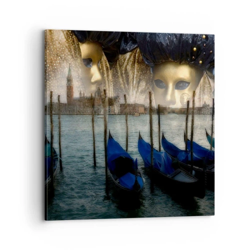 Schilderen op canvas - Het is tijd om het carnaval te beginnen - 70x70 cm
