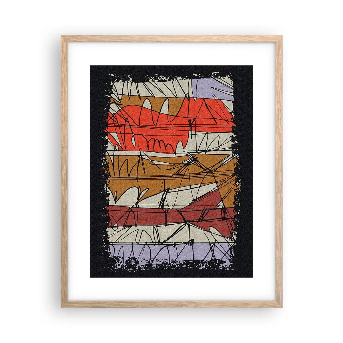 Een poster in een licht eiken lijst - Spontane compositie - 40x50 cm