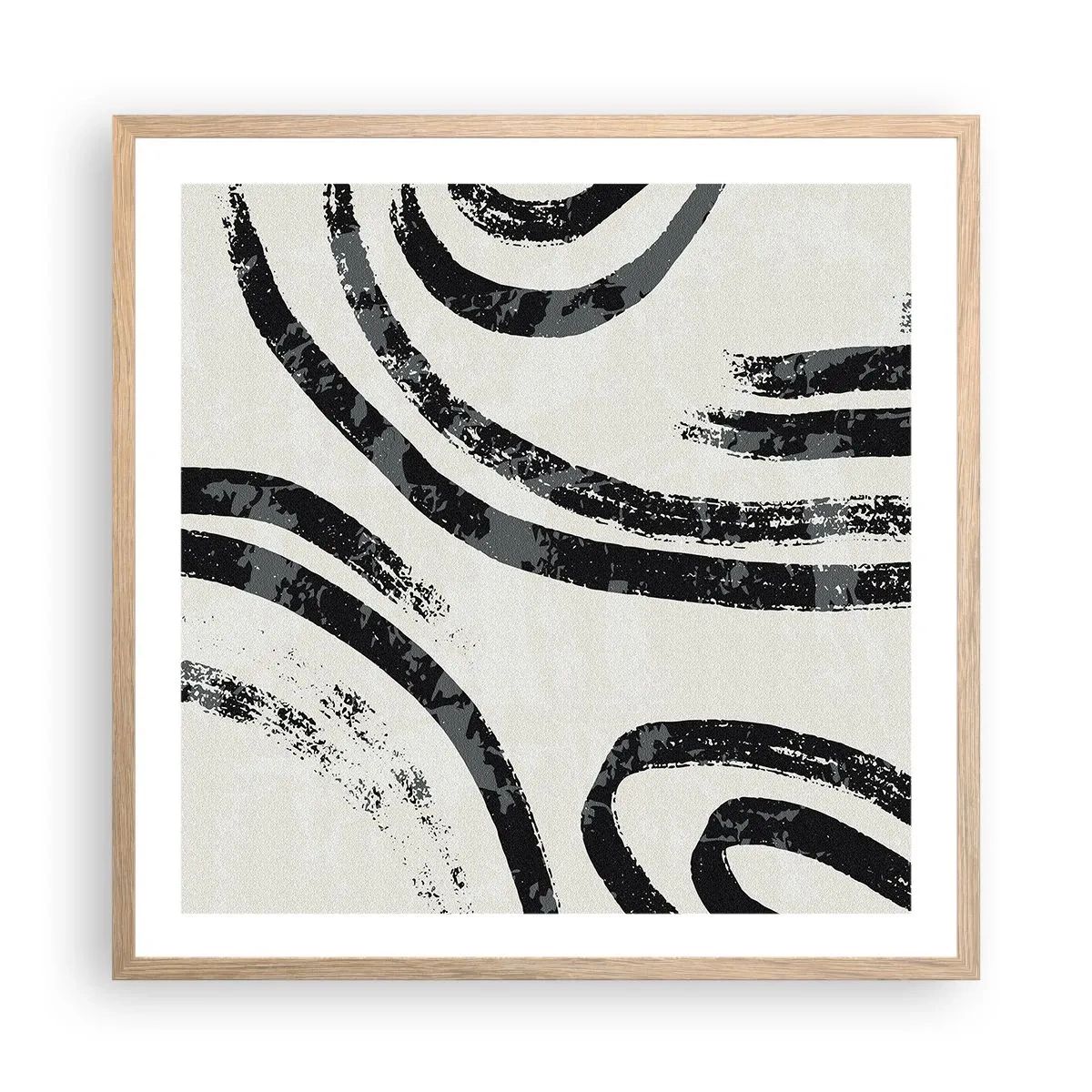 Een poster in een licht eiken lijst - Half gestopt - 60x60 cm