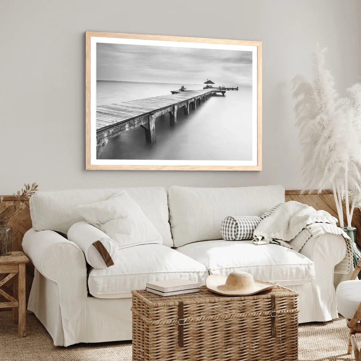 Een poster in een licht eiken lijst - In de verte - 100x70 cm