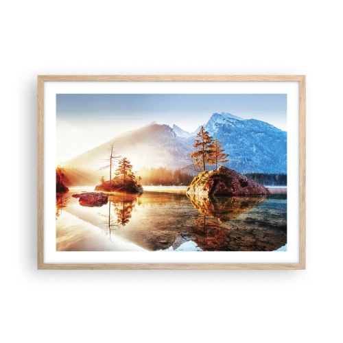 Een poster in een licht eiken lijst - De natuur in een nieuw licht - 70x50 cm