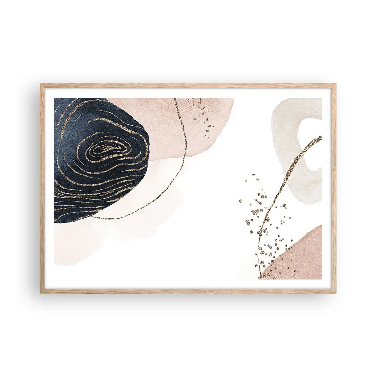 Een poster in een licht eiken lijst - Alles vloeit - 100x70 cm