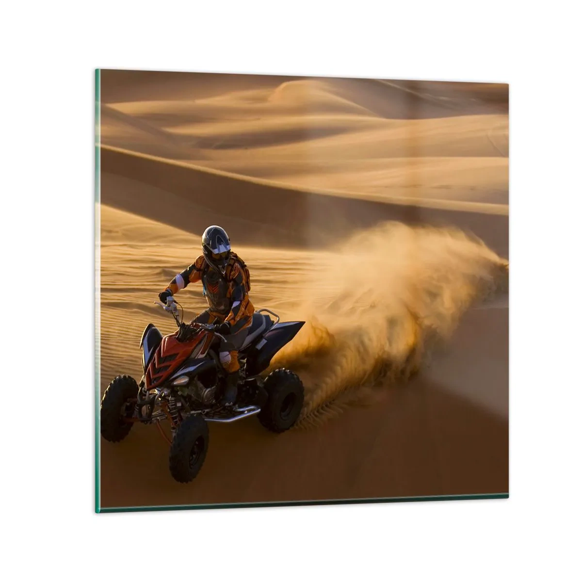 Schilderen op glas - Op de golven van zand - 70x70 cm