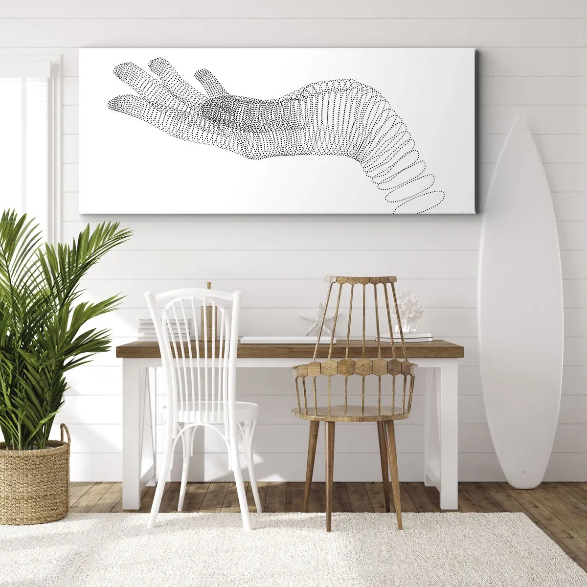 Schilderen op canvas - Veerkrachtige hand - 140x50 cm