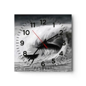 Wandklok - Klok - De woede van de oceaan - 30x30 cm