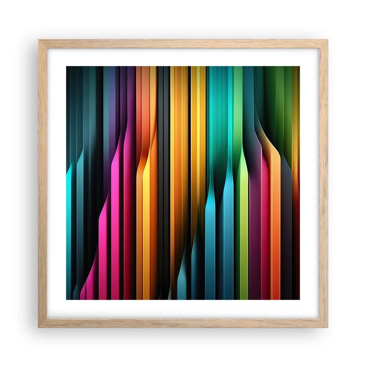 Een poster in een licht eiken lijst - Lichtorgel - 50x50 cm