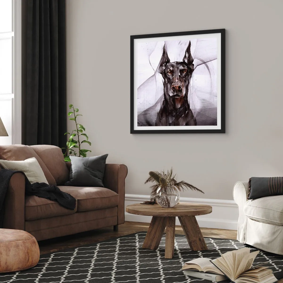 Poster in een zwarte lijst - Hooggeboren - 40x40 cm