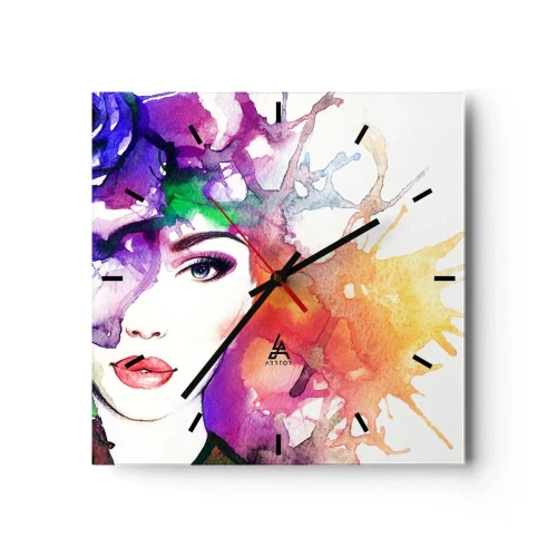 Wandklok - Klok - Met hoofd in de wolken - 30x30 cm