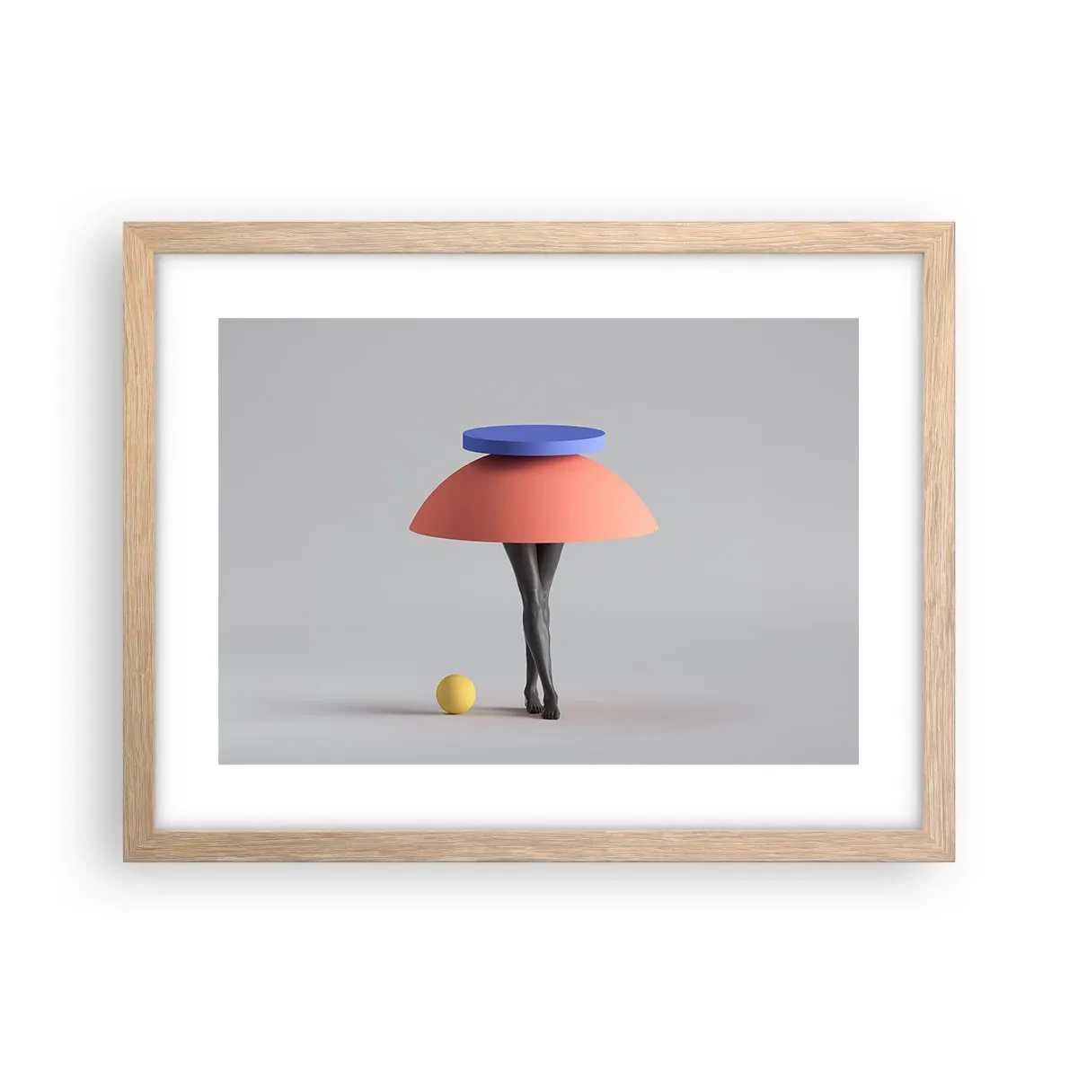 Een poster in een licht eiken lijst - Surrealistische compositie - 40x30 cm