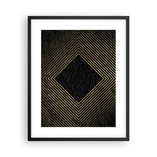 Poster in een zwarte lijst - Geometrie in glamoureuze stijl - 40x50 cm
