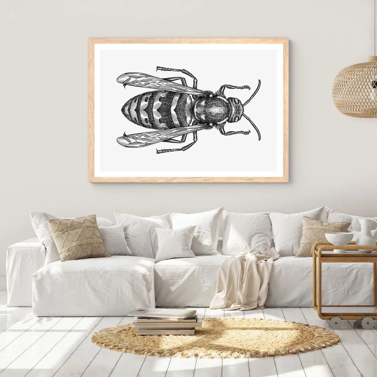 Een poster in een licht eiken lijst - Van een insectenplaneet - 100x70 cm
