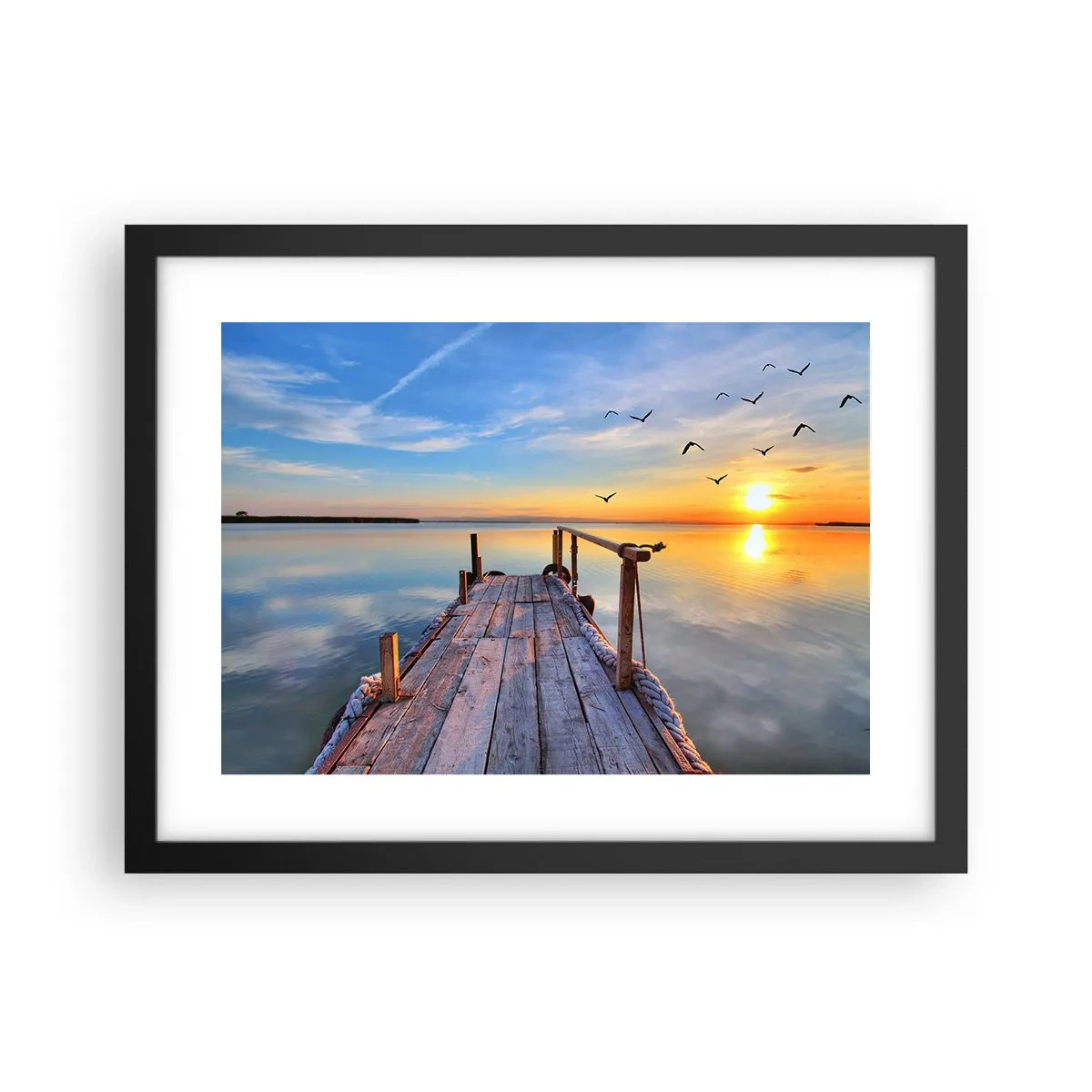 Poster in een zwarte lijst - Loop recht naar de zon - 40x30 cm