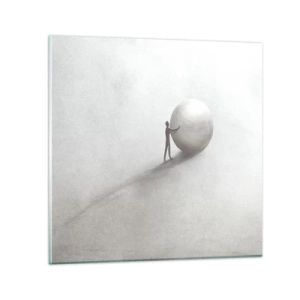 Schilderen op glas - Het spel van het leven - 50x50 cm