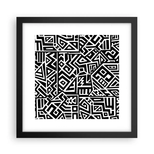Poster in een zwarte lijst - Pre-Columbiaanse compositie - 30x30 cm