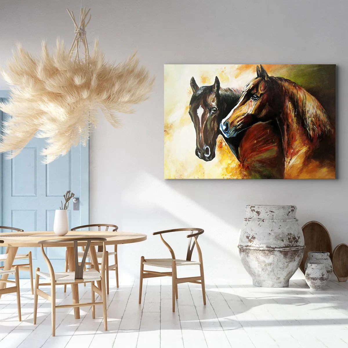 Schilderen op canvas - Twee keer zo sierlijk - 70x50 cm