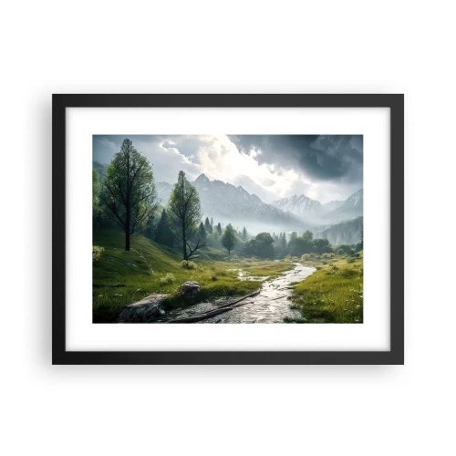 Poster in een zwarte lijst - Daarheen en terug - 40x30 cm