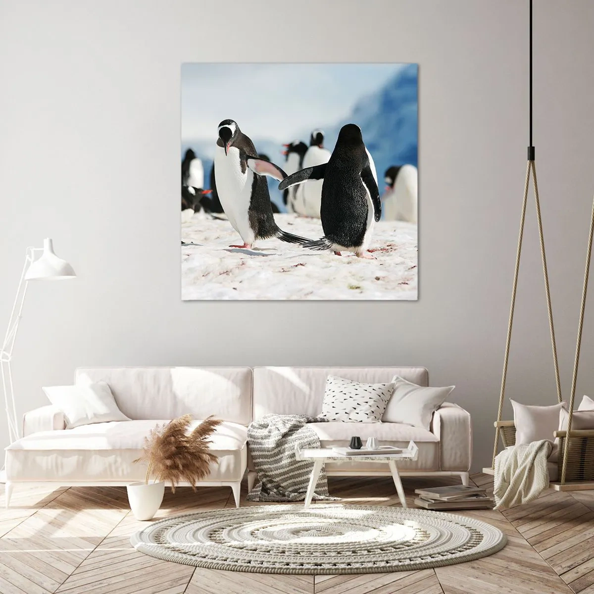 Schilderen op canvas - Dansen in de sneeuw - 30x30 cm