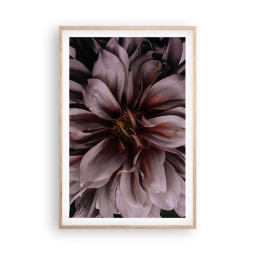 Een poster in een licht eiken lijst - Een bloemenhart - 61x91 cm