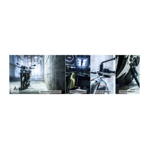 Fotobehang Staaltje Standard Eco - Voordat de motor brult - Automobiel, Motor, Sport - 100x30 cm