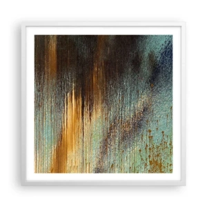 Poster in een witte lijst - Een niet toevallig kleurrijke compositie - 60x60 cm