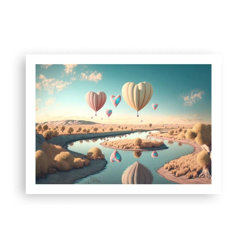 Poster - Liefde laat je vliegen - 70x50 cm