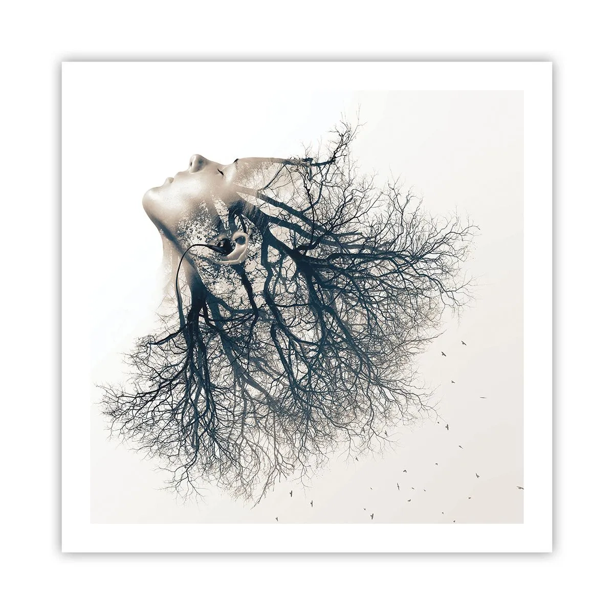 Poster - Luisteren naar het gefluister van bomen - 60x60 cm