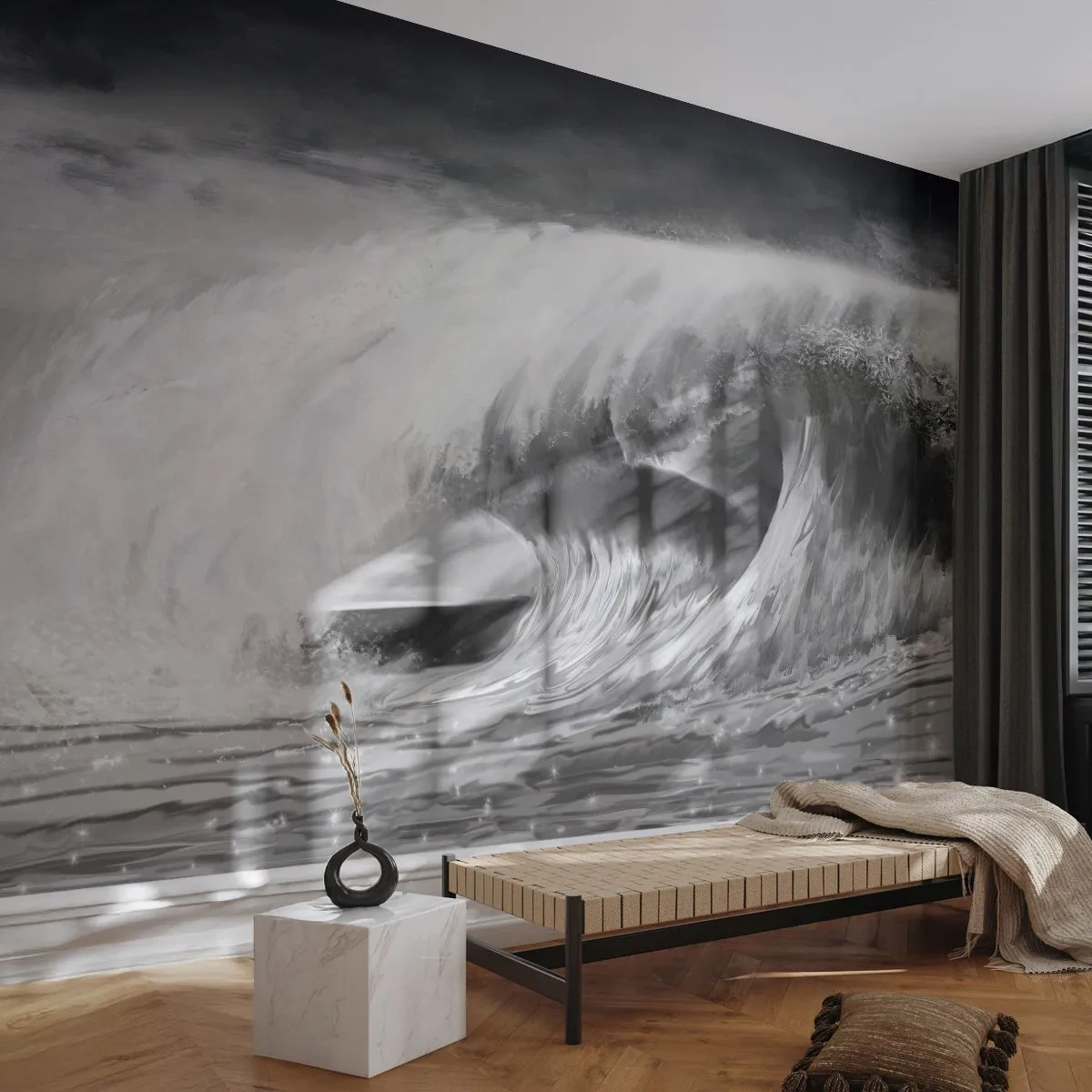 Fotobehang Standard Eco - De woede van de oceaan - Zee, Oceaan, Hoge golf - 400x280 cm