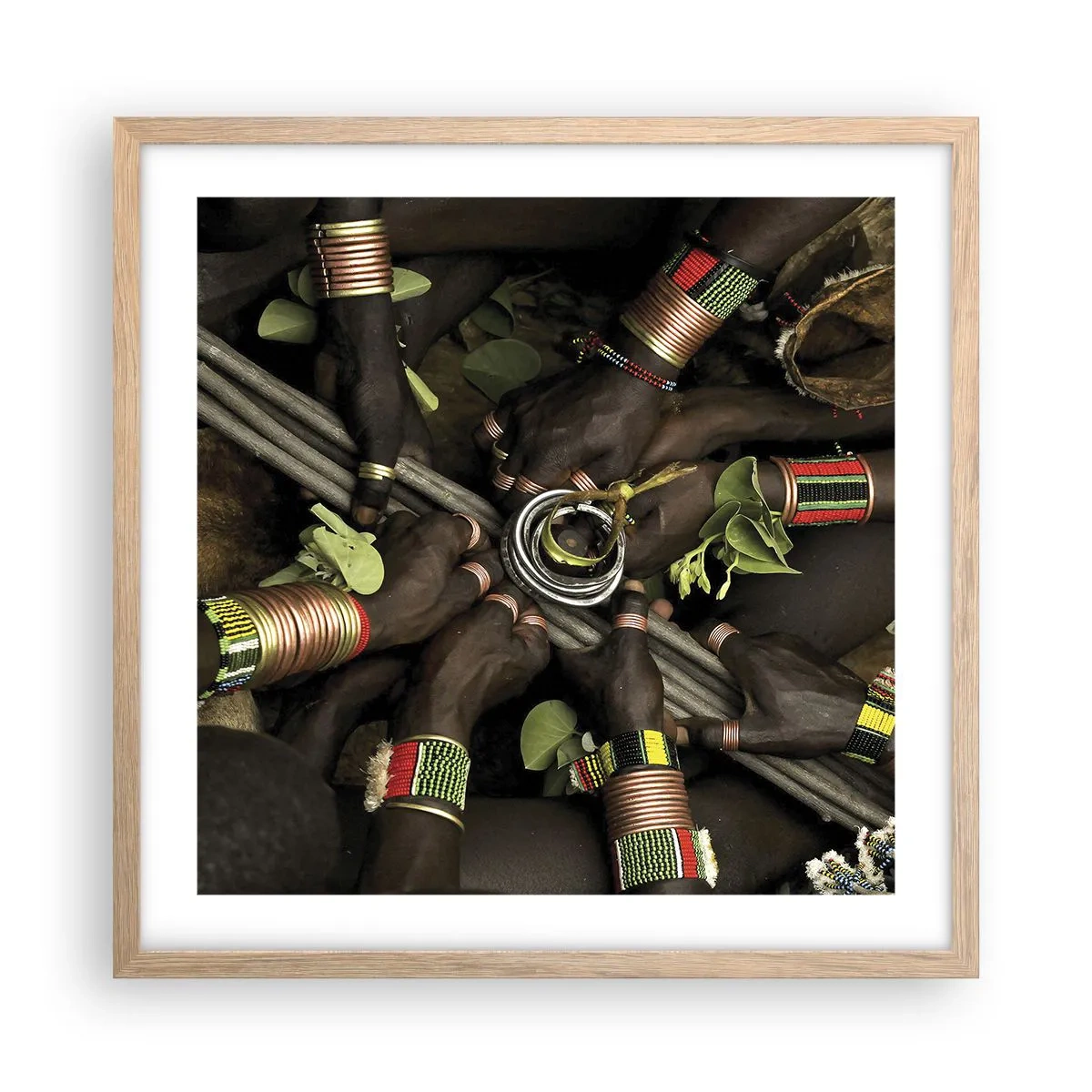 Een poster in een licht eiken lijst - Wij zijn samen - 50x50 cm