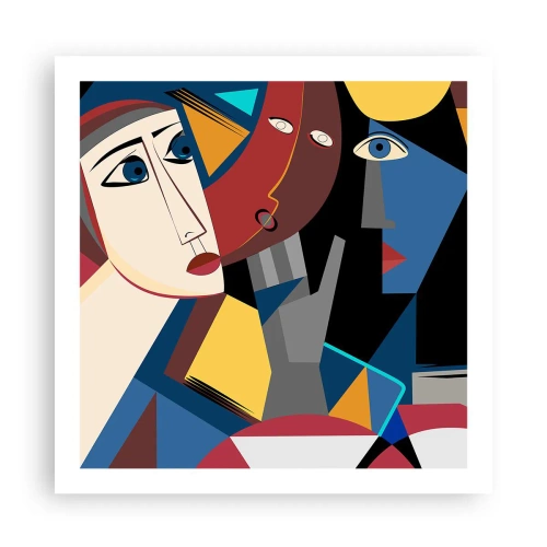 Poster - Een gesprek tussen kubisten - 60x60 cm