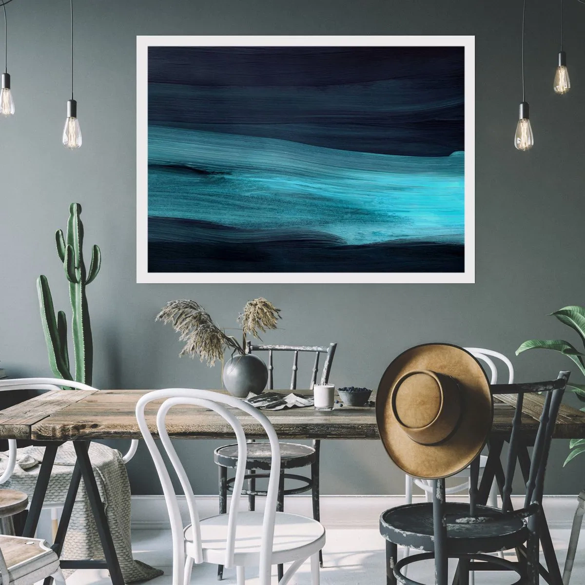Poster - Ga met de stroom mee - 40x30 cm