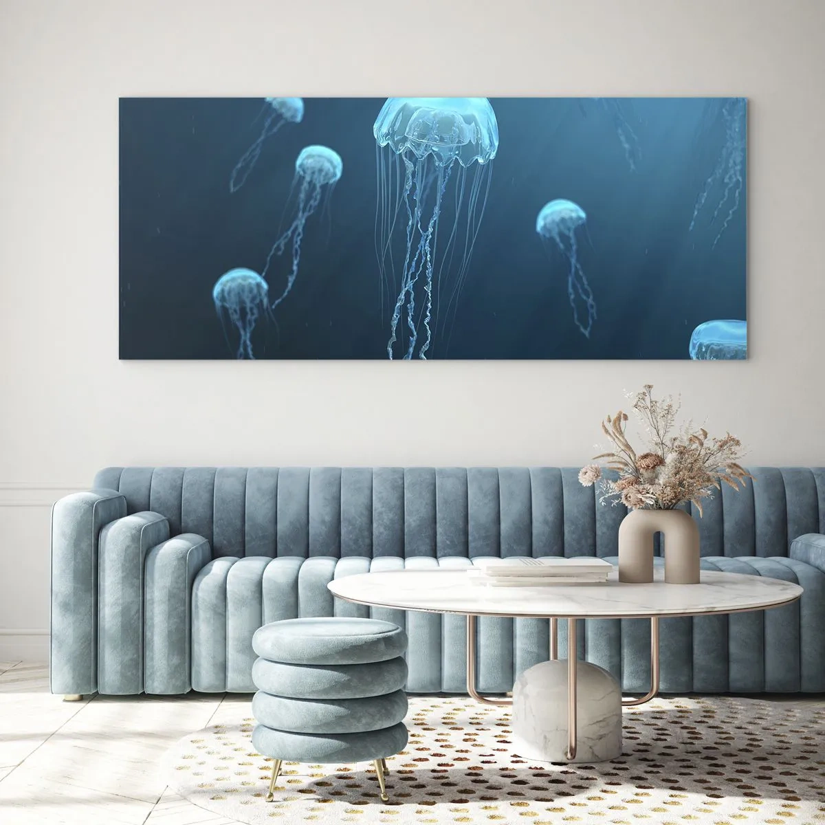 Schilderen op glas - Oceaandans - 90x30 cm