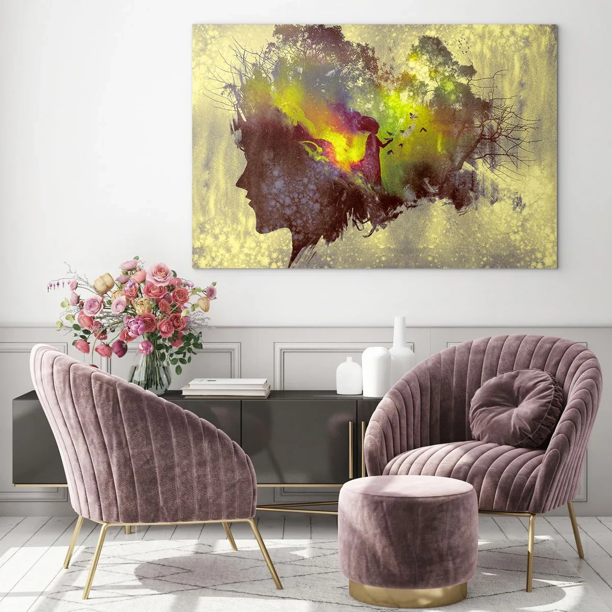 Schilderen op glas - Moeder Natuur - 120x80 cm