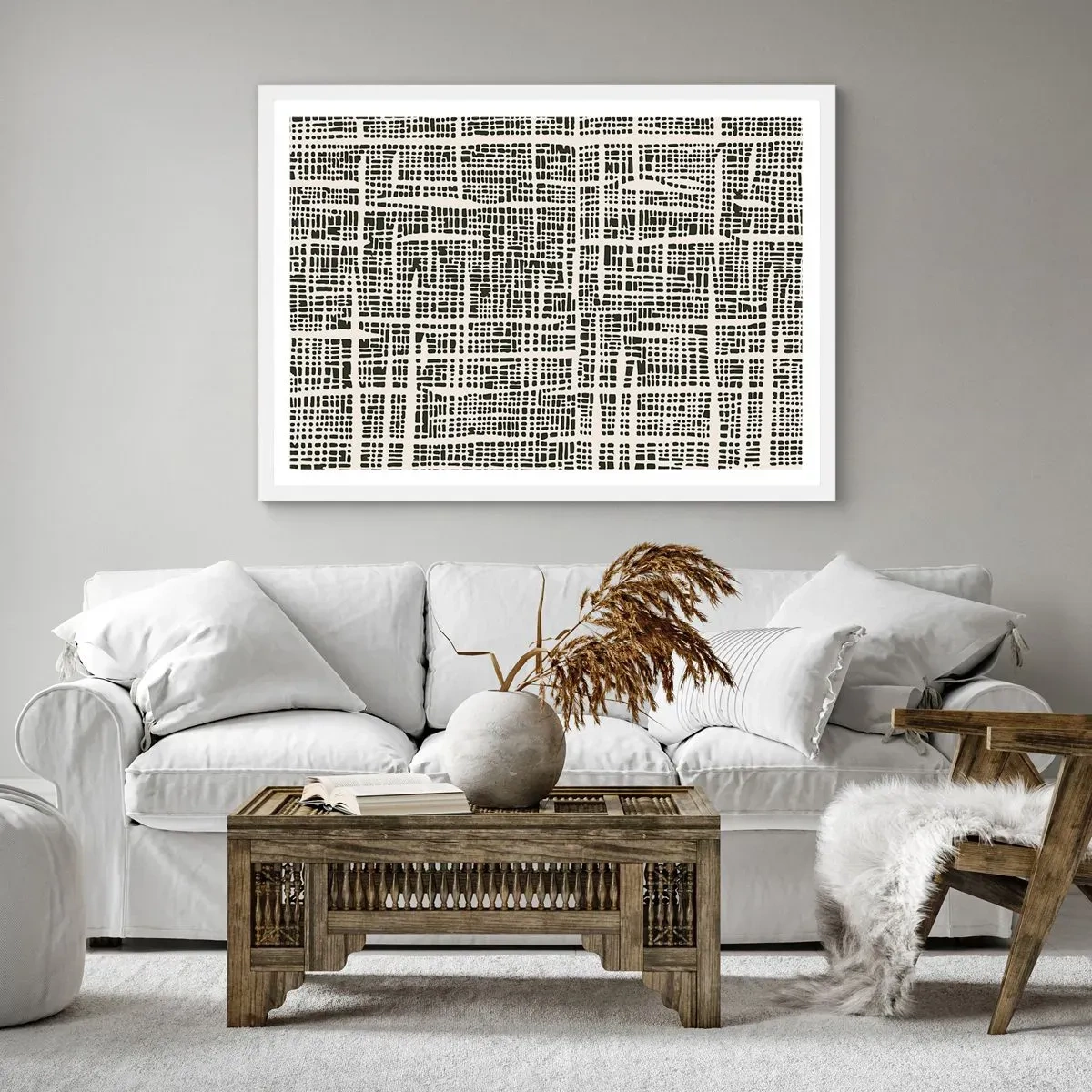 Poster in een witte lijst - Geweven compositie - 40x30 cm