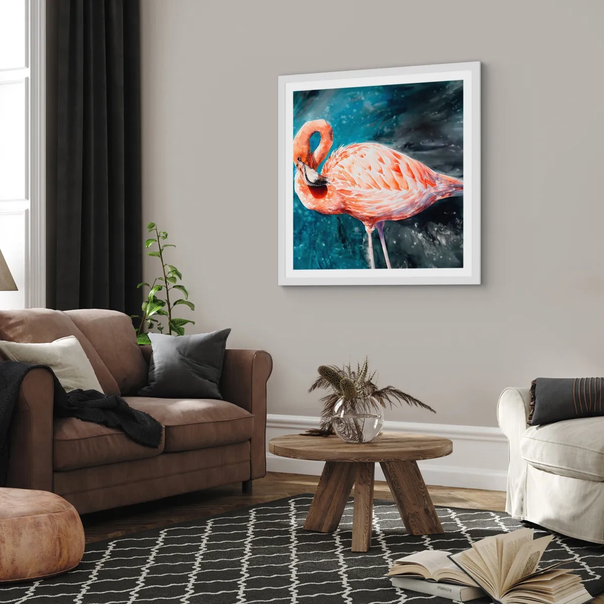 Poster in een witte lijst - Decoratief van aard - 60x60 cm