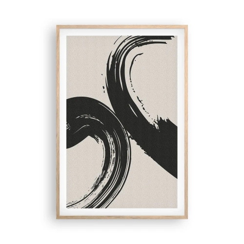Een poster in een licht eiken lijst - Vegend en cirkevormig - 61x91 cm