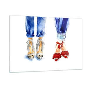 Schilderen op glas - Misschien gaan we wandelen? - 120x80 cm