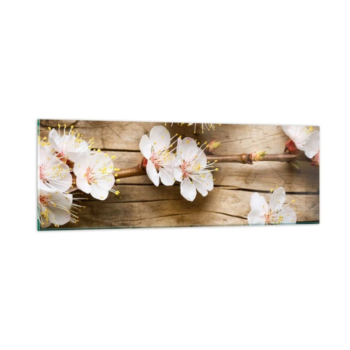 Schilderen op glas - En het was lente - 90x30 cm