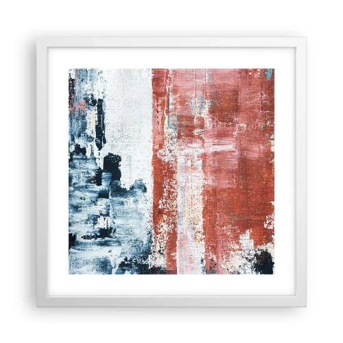Poster in een witte lijst - Fifty Fifty abstract - 40x40 cm